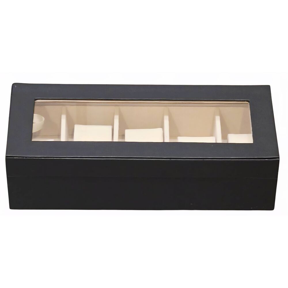 At Home Faux Leather 5 Slot Watch Case/Organizer